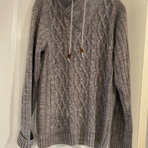 Elegant Gray Cable Knit Women's  Sweater